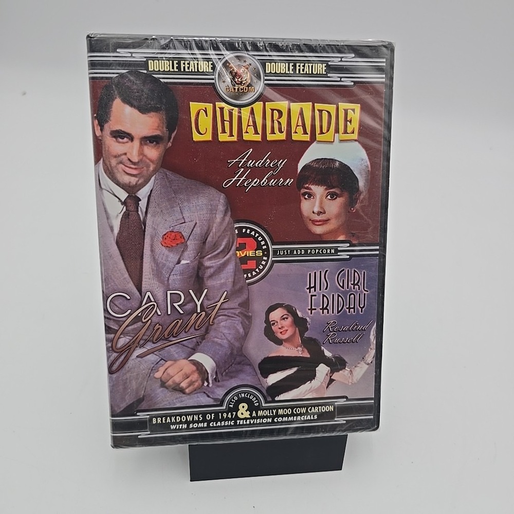 Charade & His Girl Friday Catcom Double Feature DVD Cary Grant Audrey Hepburn